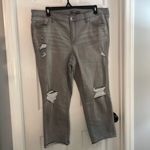 Torrid Distressed Crop Boyfriend Jeans